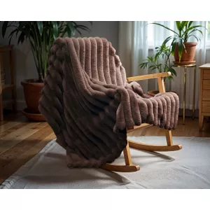 Lars coral fleece/suede plaid winter green 150x200 cm Unique Living