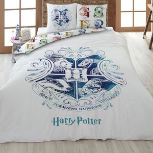 Warner Bros dekbedovertrek Hogwarts - 240 x 220 cm - katoen - wit