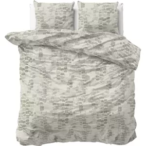 Tokokimo Dekbedovertrek Set voor Tweepersoonsbed 200x200 cm, 3-Delige set in Microvezel met Bohemian Patroon, Inclusief 1 Dekbedovertrek 200x200 2 Kussenslopen 65x65, Strepen/Blauw