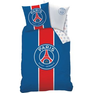 Paris Saint Germain - Classic - Dekbedovertrek - Eenpersoons - 140 x 200 cm - Multi --140x200 + 1 kussensloop 63x63