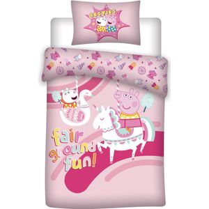 Peppa Pig Unicorn Dekbedovertrek - Eenpersoons - 140 x 200 cm - Roze