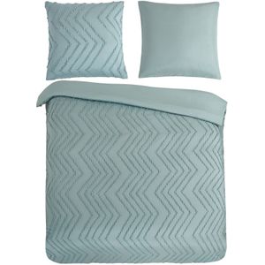 Pure Dekbedovertrek microfiber luxe nr.10061 sage - 240x220 + 2 kussenslopen 60x70 - Blauw