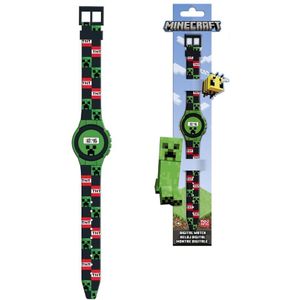 Minecraft Digitaal Horloge Creeper - 22 cm - 22cm - Groen