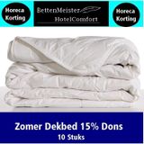 NoLizzz Hotel Zomer Dekbed - 15% Dons- Klasse 4 -  Per 10 Stuks in Dekbedtas - 240x200 - Wit