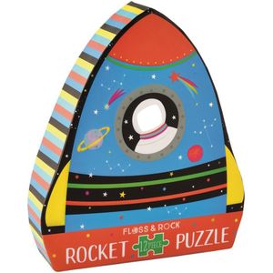 Floss & Rock Raket Puzzel 12 st. 19 x 30 cm - 19x30 - Multikleur