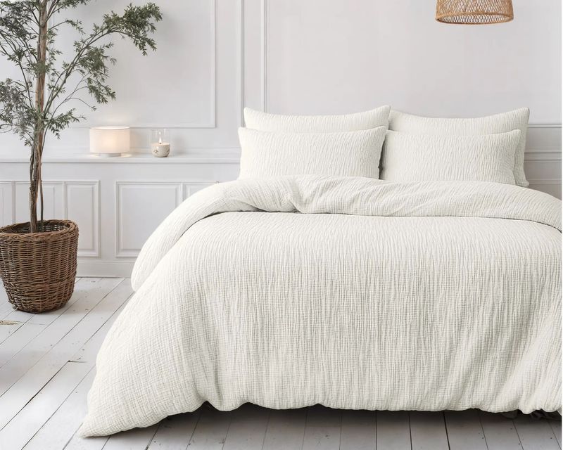 Sleeptime Lazy Dekbed Mousseline Beige  + inclusief kussensloop/kussenslopen - 140x200