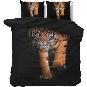 Sleeptime Dekbedovertrek Tiger icon Zwart - 240x220 + 2 kussenslopen 60x70