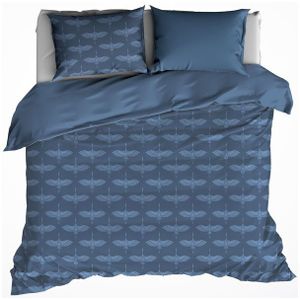 De Witte Lietaer Dekbedovertrek Crane Stellar Blue - Lits Jumeaux -  240 x 220 cm - Flanel