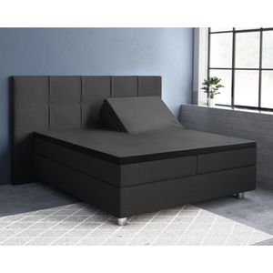 Primaviera Deluxe Splittopper Hoeslaken Satijn - 180 x 220 - Zwart