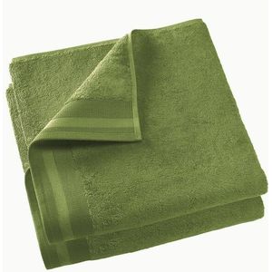 De Witte Lietaer Badlaken Contessa, Cactus - 70 x 140 cm - 2 stuks - Katoen - 70x140 - Groen