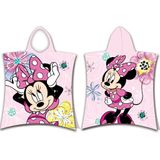 Disney Minnie Mouse Poncho / Badcape Pink Bow - 50 x 115 cm - Kat en - 50x115 - Roze