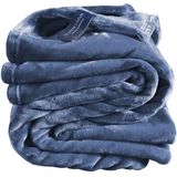 De Witte Lietaer Fleece plaid Cosy - 150 x 200 cm - Blue indigo