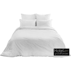 hotelgroothandel.nl - Dekbedovertrek 20A tweepersoons - 100% katoen 140g. m2 wit | Hotel / Horeca --200x200/220 + 2 kussenslopen 60x70