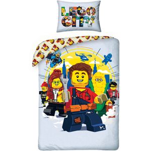 Lego - City Dekbedovertrek - (Let op - Met extra grote sloop 70x90cm) - Katoen --140x200 + 1 kussensloop 70x90