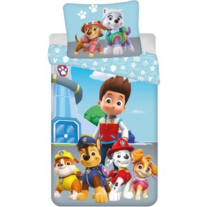 Paw Patrol Dekbedovertrek Pup Squad - Eenpersoons - 140 x 200 cm  - Katoen - 140x200 + 1 kussensloop 70x90 - Blauw