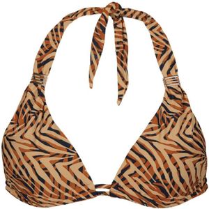 Barts Voorgevormde Triangel Bikinitop Yindi Beige/Donkerblauw/Oranje