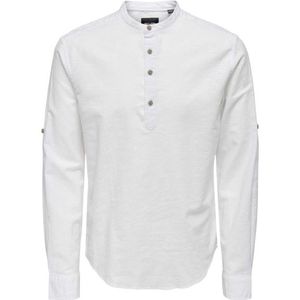 Only & Sons Caiden Ls Halfplackt Linen Shirt Heren