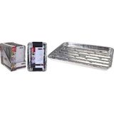 BBQ Grillschalen Set van 4 stuks - Aluminium 34 x 23 x 2,5 cm