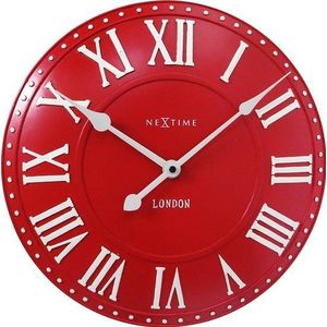 Nextime wandklok London Roman - Kleur - Rood