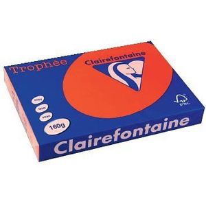 Clairefontaine Trophée Intens, gekleurd papier, A3, 160 g, 250 vel, koraalrood
