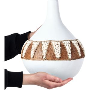 Beliani SIMPANG - Decoratieve vaas - Wit - Terracotta