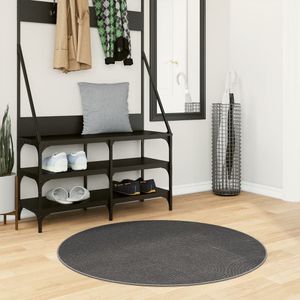 vidaXL-Vloerkleed-IZA-laagpolig-Scandinavisch-Ø-100-cm-antraciet