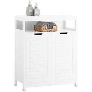 SoBuy Badkamerkast - Lage Kast - 2 Deurs - 100 x 42 x 20 cm - Wit