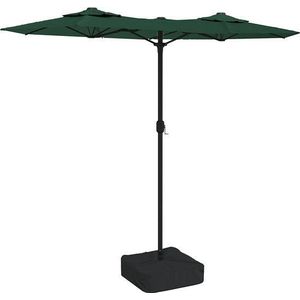 vidaXL - Parasol - dubbel - 316x240 - cm - groen