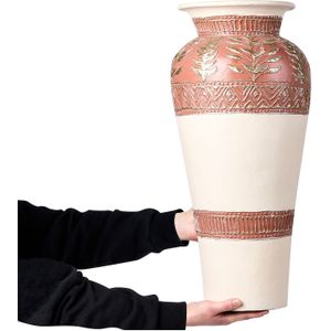 Beliani SEPUTIH - Decoratieve vaas - Wit - Terracotta