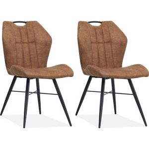 MX Sofa Eetkamerstoel Scala luxor kleur: Cognac (set van 2 stoelen)