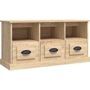 VidaXL Tv-meubel 100x35x50 cm - Bewerkt Hout - Sonoma Eikenkleurig