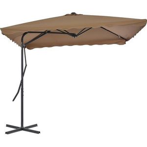 VidaXL Parasol Stalen Paal 250x250 cm Taupe