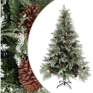 Kerstboom met dennenappels 120 cm PVC en PE groen en wit