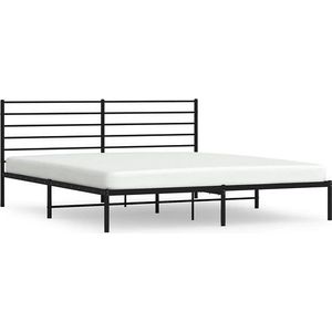 VidaXL Bedframe Hoofdbord Metaal Zwart 180x200 cm