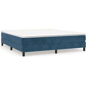 vidaXL - Bedframe - fluweel - donkerblauw - 180x200 - cm