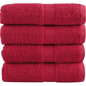 Washandjes 4 st 600 g/m 30x30 cm 100% katoen rood