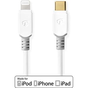 Apple Lightning-Kabel | Apple Lightning 8-Pins Male - USB-C | 2,00 m | Wit Nedis