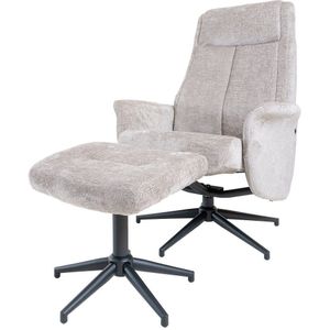Home67 Relaxfauteuil Bindy + Hocker - Perfect Harmony - Taupe 04