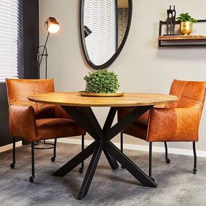 StarFurn Eetkamertafel Arlington Mangohout Naturel Ø130cm