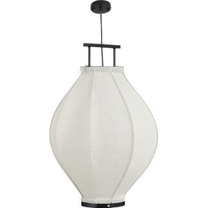 Mica Decorations Pego Hanglamp - H73 x Ø54 cm - Linnen - Off Wit