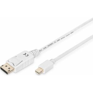 DisplayPort Mini naar DisplayPort Kabel Digitus AK-340102-020-W Wit 2 m