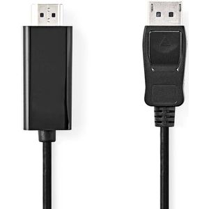 DisplayPort-Kabel | DisplayPort Male | HDMI Connector | 4K@30Hz | Vernikkeld | 1.0 m | Rond | PVC |