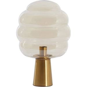 Light & Living Tafellamp Glas Amber-Goud Misty Ø 30 x 46cm