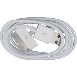 Xccess Data Cable Apple iPhone 3G(s)/4(s)/iPad 2/3/4 Wit Bulk