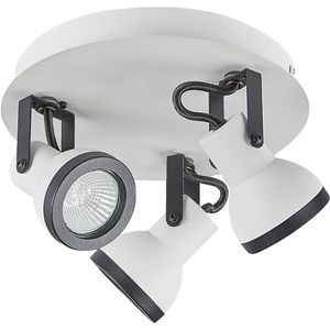 Beliani BARO - Plafondlamp rond - Wit/Zwart - IJzer