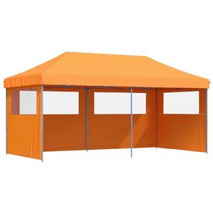 vidaXL - Partytent - inklapbaar - pop-up - met - 3 - zijwanden - oranje