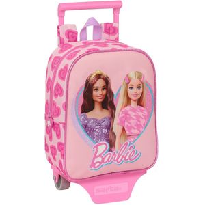 Schoolrugzak met Wielen Barbie Love Roze 22 x 27 x 10 cm