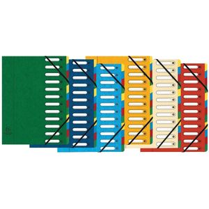 Exacompta voorordner Harmonika, 12 vakken, geassorteerde kleuren 6 stuks