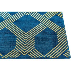 VEKSE - Vloerkleed - Donkerblauw - 160 x 230 cm - Viscose