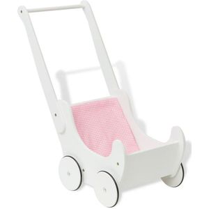 vidaXL Poppenwagen wit 53x25.7x50 cm hout